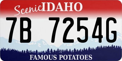 ID license plate 7B7254G