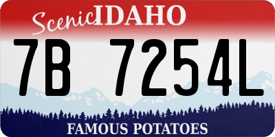 ID license plate 7B7254L