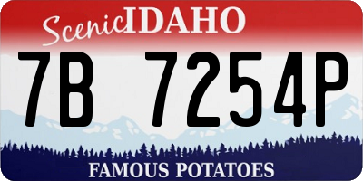 ID license plate 7B7254P