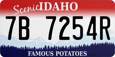 ID license plate 7B7254R