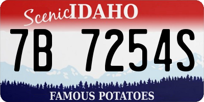 ID license plate 7B7254S