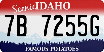 ID license plate 7B7255G