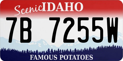 ID license plate 7B7255W
