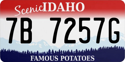 ID license plate 7B7257G
