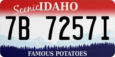 ID license plate 7B7257I