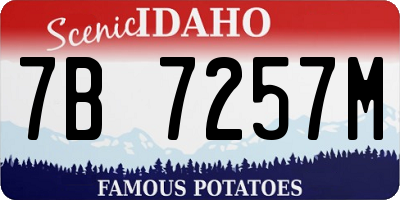 ID license plate 7B7257M