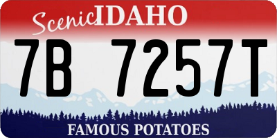 ID license plate 7B7257T