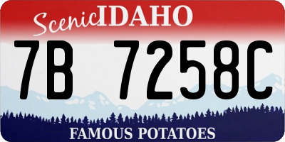 ID license plate 7B7258C