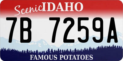 ID license plate 7B7259A