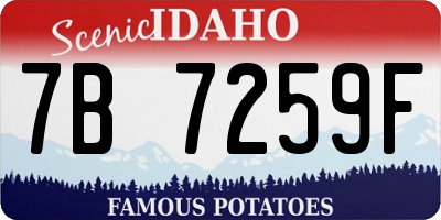 ID license plate 7B7259F