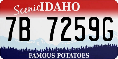 ID license plate 7B7259G