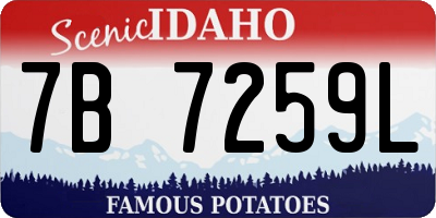 ID license plate 7B7259L