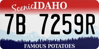 ID license plate 7B7259R