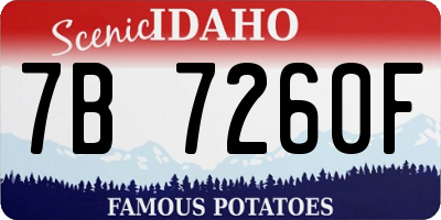 ID license plate 7B7260F