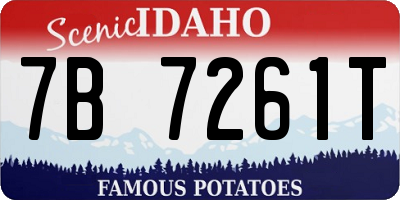 ID license plate 7B7261T