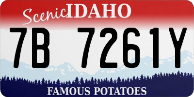 ID license plate 7B7261Y