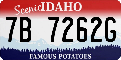 ID license plate 7B7262G