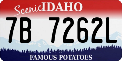 ID license plate 7B7262L