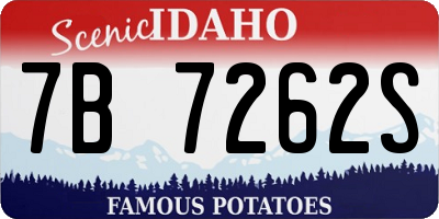 ID license plate 7B7262S
