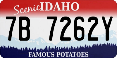 ID license plate 7B7262Y