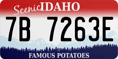 ID license plate 7B7263E