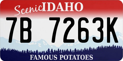 ID license plate 7B7263K