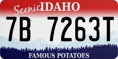ID license plate 7B7263T