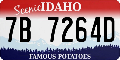 ID license plate 7B7264D