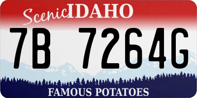 ID license plate 7B7264G