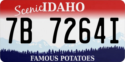 ID license plate 7B7264I