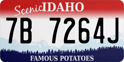 ID license plate 7B7264J