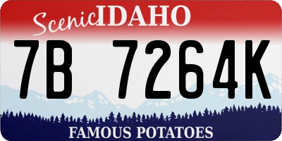 ID license plate 7B7264K