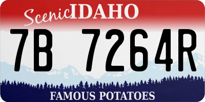 ID license plate 7B7264R