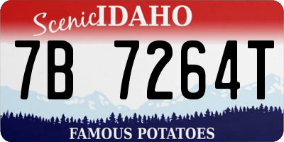 ID license plate 7B7264T