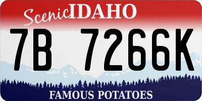 ID license plate 7B7266K