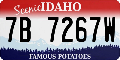 ID license plate 7B7267W