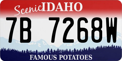 ID license plate 7B7268W