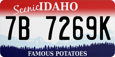 ID license plate 7B7269K