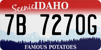 ID license plate 7B7270G