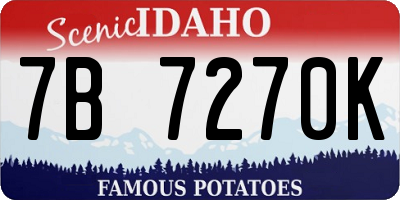 ID license plate 7B7270K