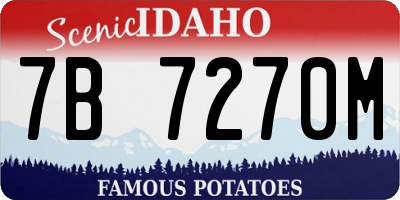 ID license plate 7B7270M