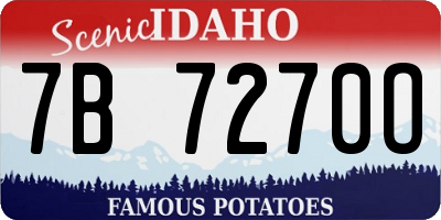 ID license plate 7B7270O