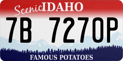 ID license plate 7B7270P