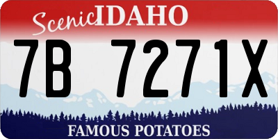 ID license plate 7B7271X
