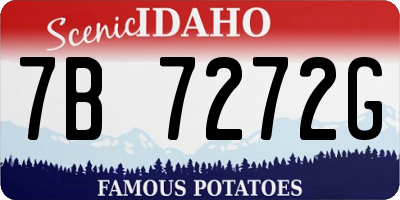 ID license plate 7B7272G