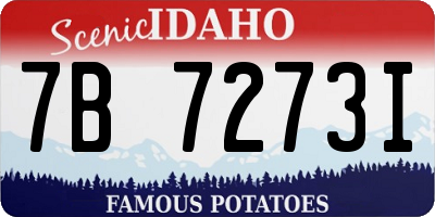ID license plate 7B7273I