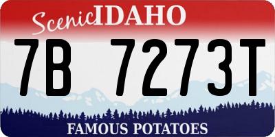 ID license plate 7B7273T