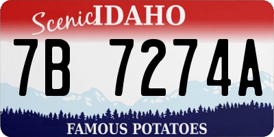 ID license plate 7B7274A