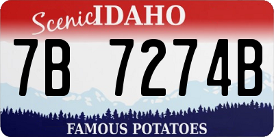 ID license plate 7B7274B