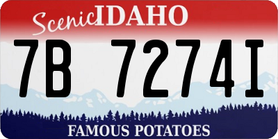 ID license plate 7B7274I